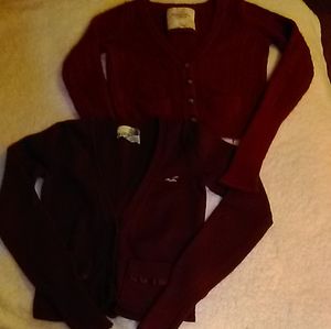 HOLLISTER BUTTON UP SWEATER BUNDLE... SIZE M